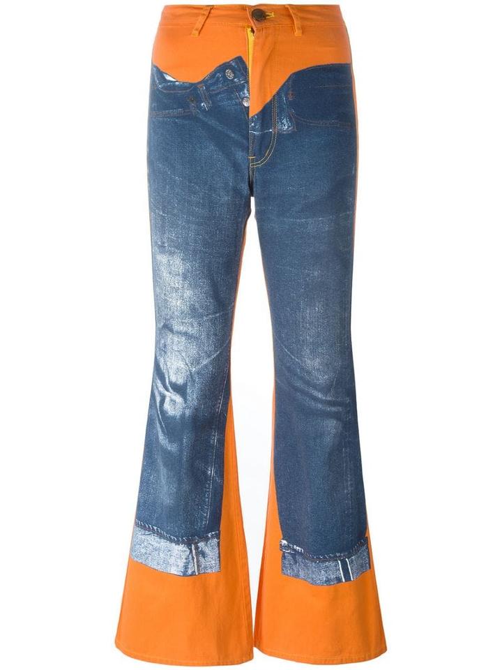 Jean Paul Gaultier Pre-owned Trompe D'oleil Flare Trousers - Blue