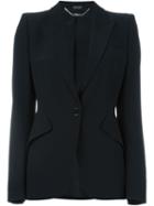 Alexander Mcqueen One Button Blazer, Women's, Size: 44, Black, Acetate/viscose/silk