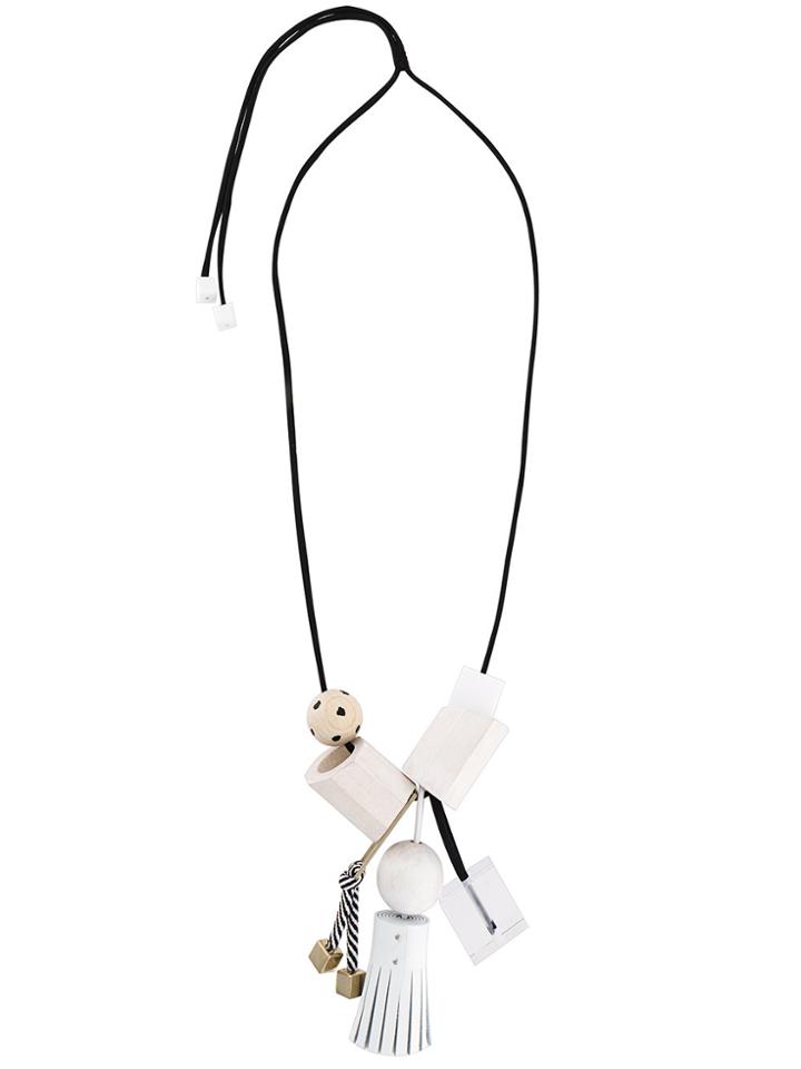 Enföld Mixed Materials Necklace - White