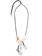 Enföld Mixed Materials Necklace - White