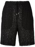Giamba Lace Drawstring Shorts - Black