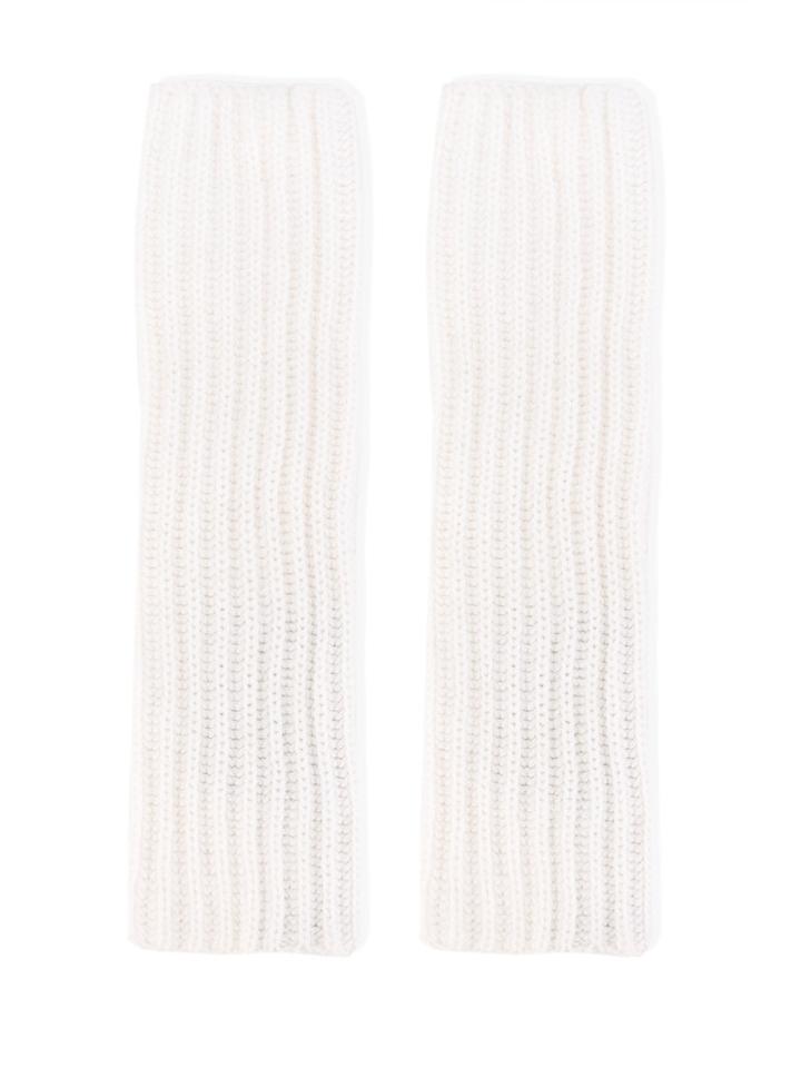 Ribbed Fingerless Gloves - Women - Polyamide/angora/wool - One Size, White, Polyamide/angora/wool, Ermanno Ermanno