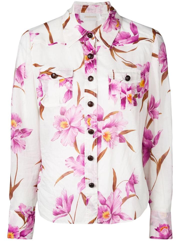 Zimmermann Floral Print Shirt - White