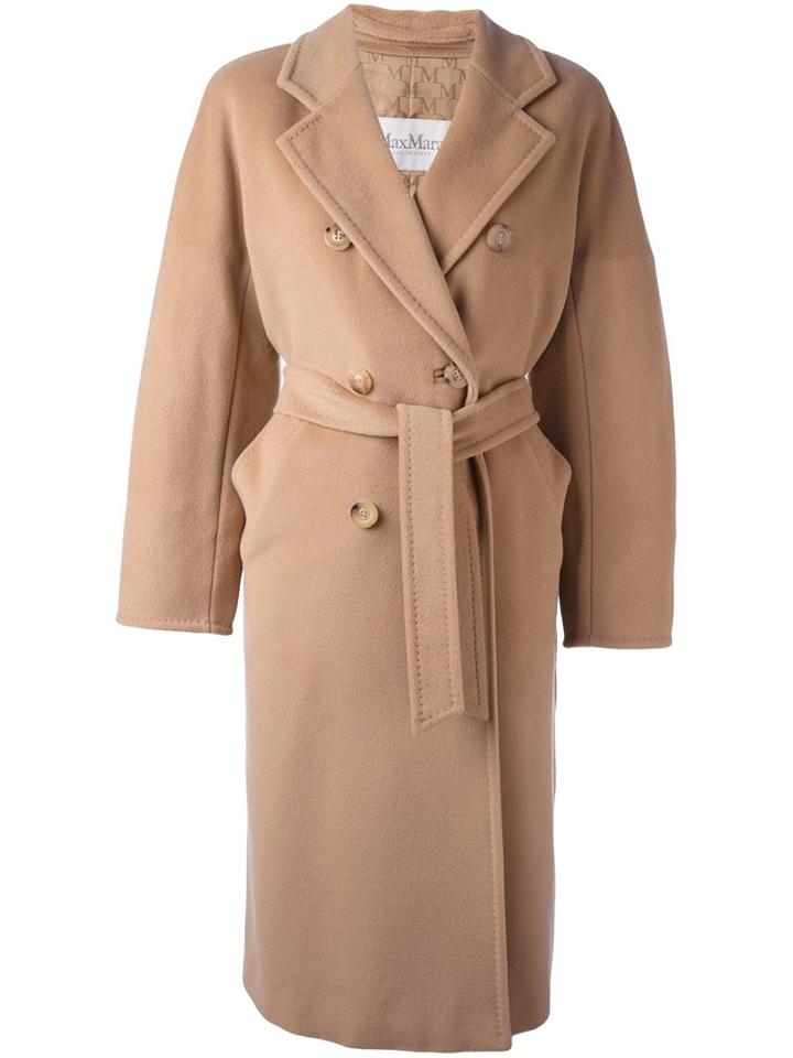 Max Mara Belted Trench Coat, Women's, Size: 40, Nude/neutrals, Polyester/cupro/viscose/virgin Wool