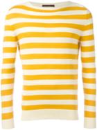 The Gigi Striped Knitted Sweater, Men's, Size: Large, Yellow/orange, Cotton