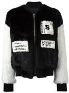 Steve J & Yoni P Fur Effect Bomber Jacket, Women's, Size: Small, Black, Acrylic/polyester