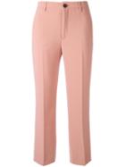 Miu Miu Flared Cropped Trousers, Women's, Size: 42, Pink/purple, Polyester/triacetate