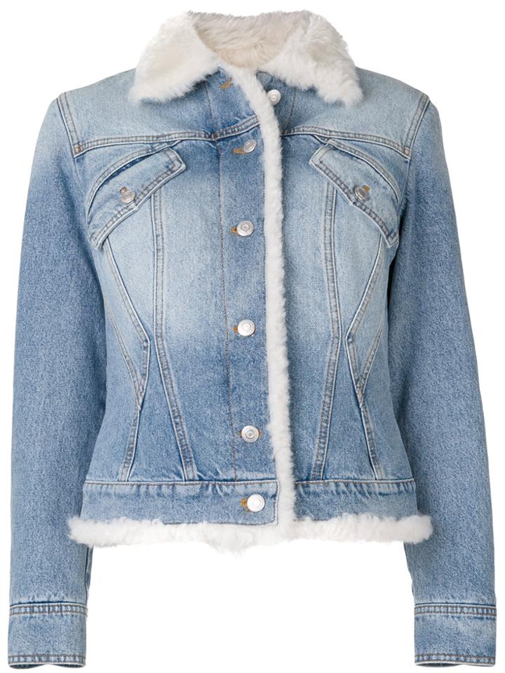 Alexander Mcqueen Shearling Denim Jacket - Blue