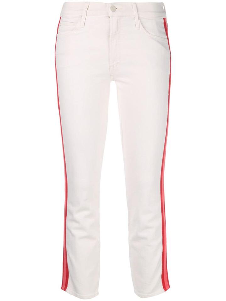 Mother The Mid Rise Dazzler Cropped Jeans - White