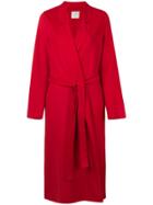 Forte Forte Belted Single Breasted Coat - Red