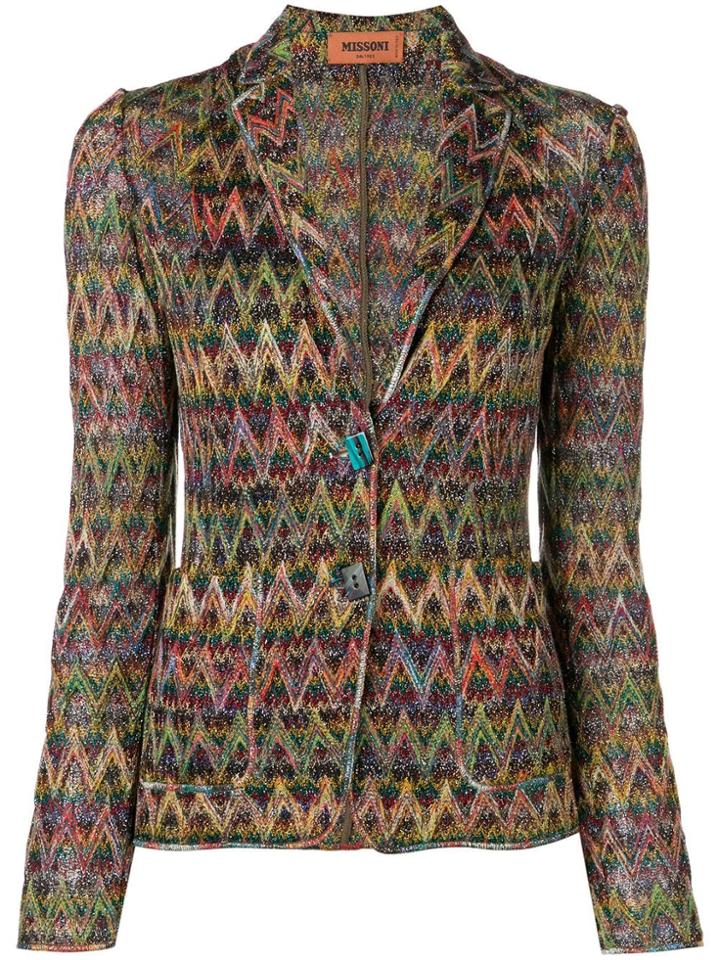 Missoni Zigzag Knit Blazer - Green