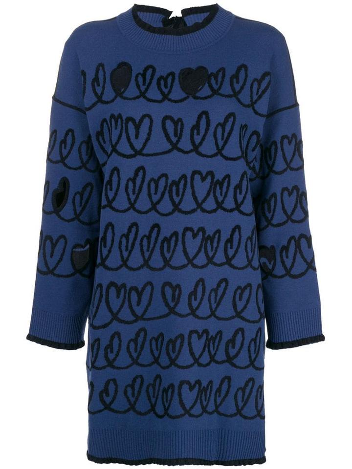 Fendi Maxi Knit Wool Blend Sweater - Blue