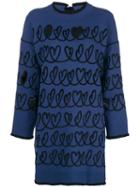 Fendi Maxi Knit Wool Blend Sweater - Blue
