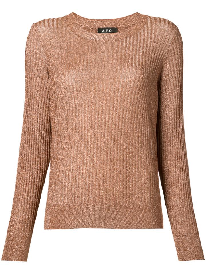 A.p.c. Metallic Rib Jumper - Brown
