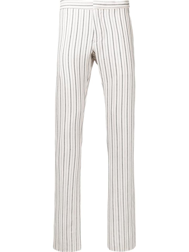 Andrea Pompilio Striped Skinny Trousers - Nude & Neutrals