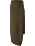 J.w.anderson Asymmetric Ribbed Skirt, Women's, Size: Small, Green, Merino