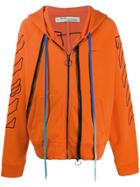 Off-white Abstract Arrows Zipped Hoodie - Orange