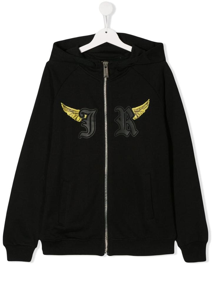 John Richmond Junior Teen Skull Print Hoodie - Black