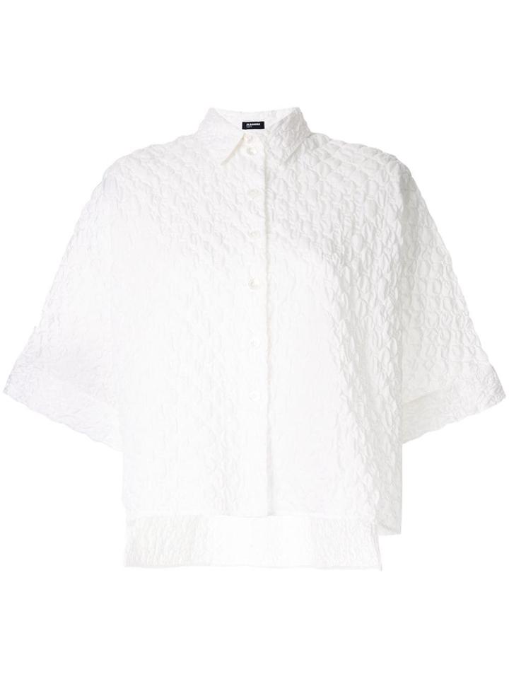 Jil Sander Navy Short-sleeve Quilted Blouse - White