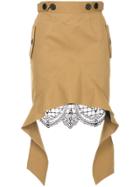 Self-portrait Asymmetric Midi Skirt - Brown