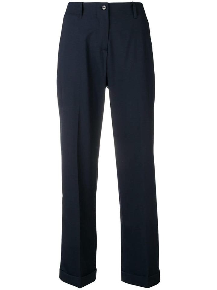 Aspesi Mid-rise Straight Trousers - Blue