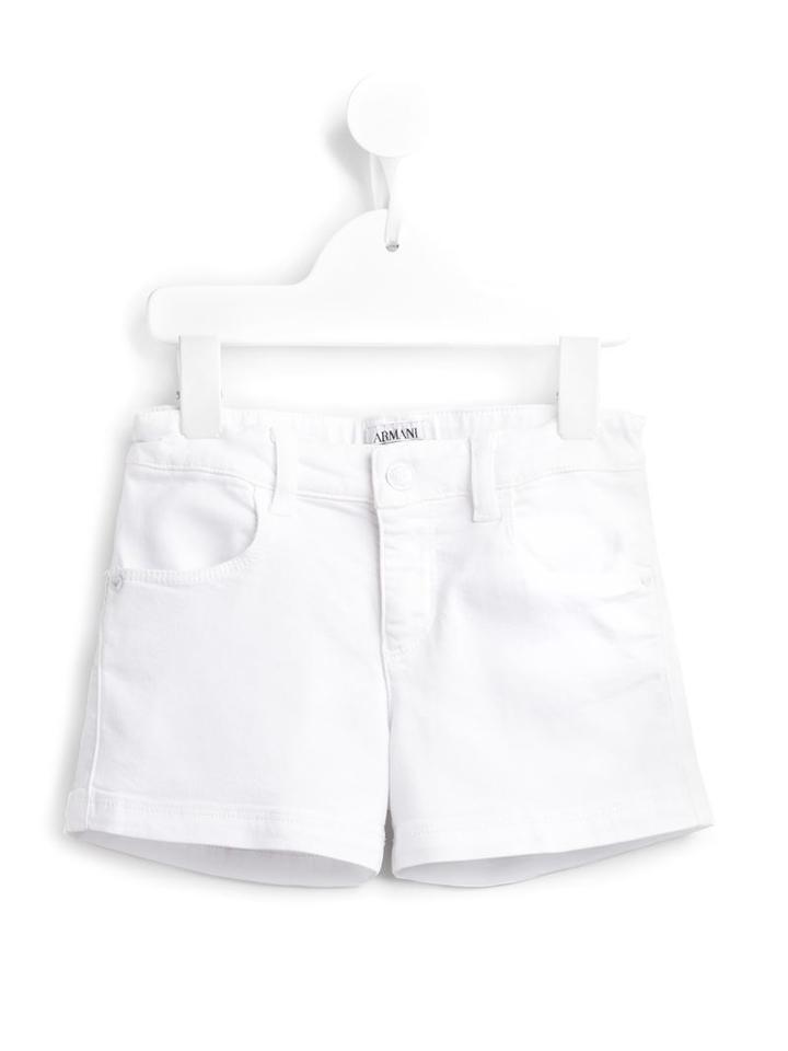 Armani Junior Classic Denim Shorts, Girl's, Size: 6 Yrs, White