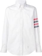 Thom Browne 4-bar Solid Rwb Stripe Shirt - White