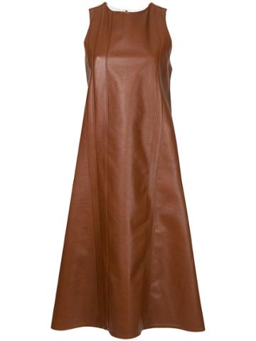 Ribeyron Leather A-line Dress - Brown