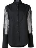 J.w.anderson Sheer Sleeves Shirt, Women's, Size: 10, Black, Cotton
