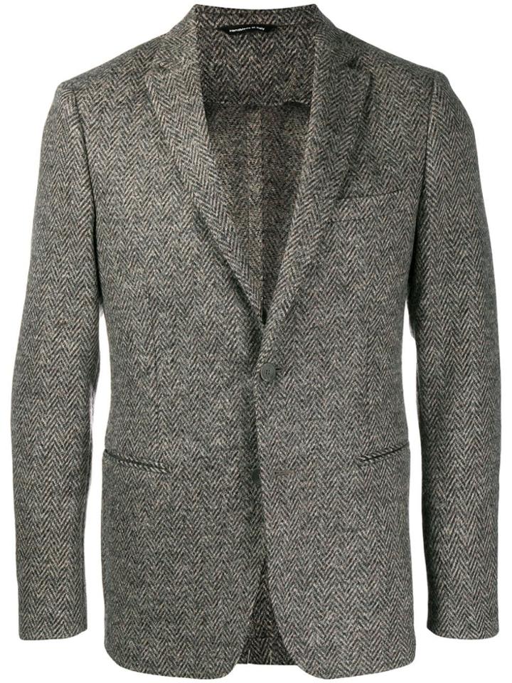Tonello Woolen Herringbone Blazer - Neutrals