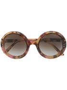 Bottega Veneta Eyewear Round Frame Tortoiseshell Sunglasses - Pink &