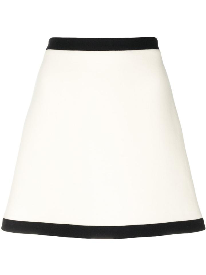 Miu Miu Striped A-line Skirt - White