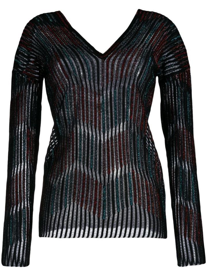 M Missoni V-neck Sweatshirt - Black