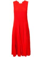 Carolina Herrera Pleated Tank Dress - Red