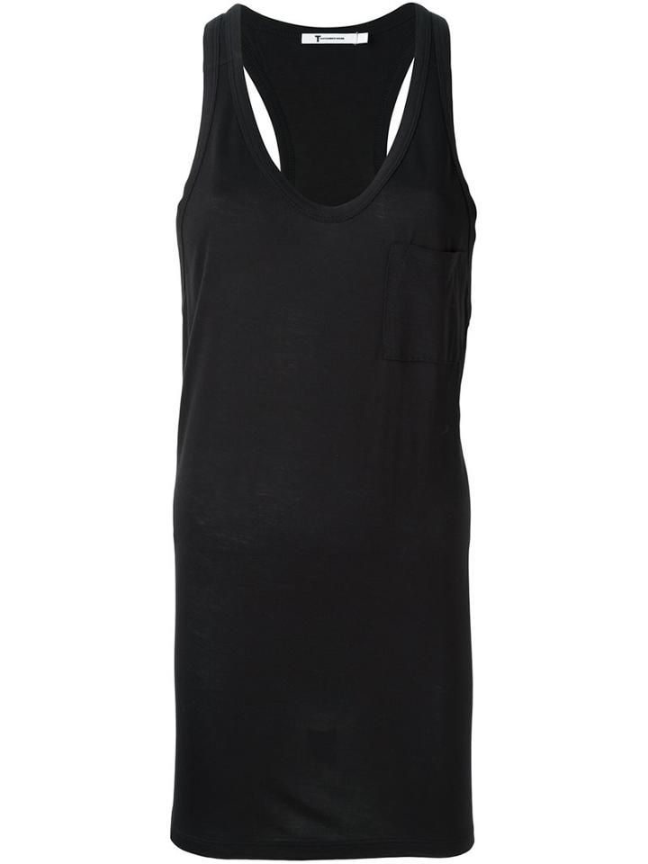 T By Alexander Wang Racerback Tank Top, Women's, Size: Medium, Black, Viscose