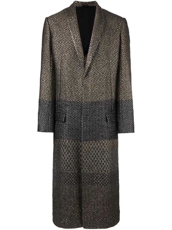 Haider Ackermann Mixed Chevron Pattern Coat