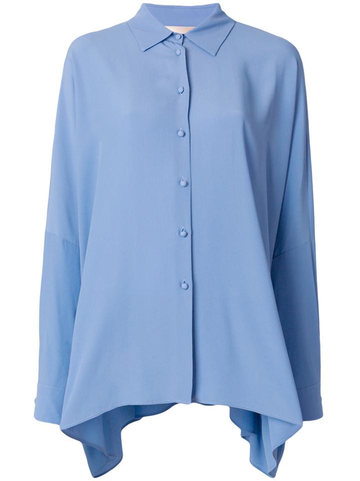 Erika Cavallini Asymmetric Hem Shirt - Blue