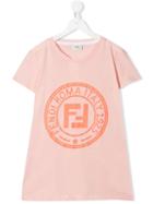 Fendi Kids Teen Ff Logo Print T-shirt - Pink