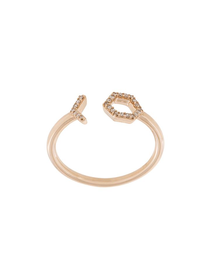 Astley Clarke Open Honeycomb Varro Ring - Pink & Purple