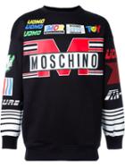 Moschino Printed Sweatshirt, Men's, Size: 50, Black, Cotton/polyester