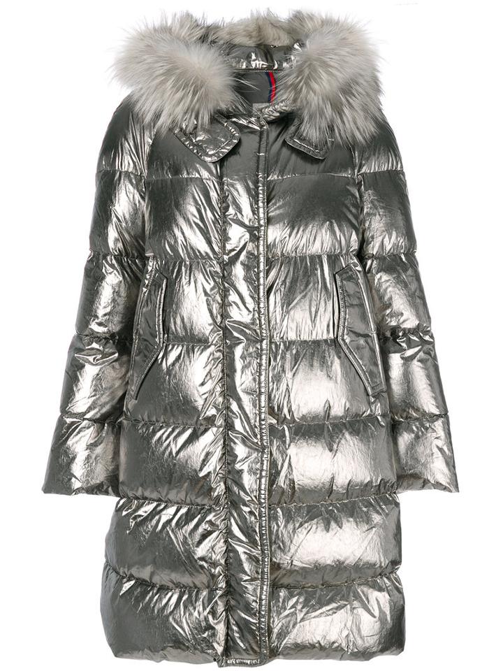 Moncler - Gaillardia Jacket - Women - Cotton/leather/polyamide/goose Down - 0, Grey, Cotton/leather/polyamide/goose Down