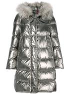Moncler - Gaillardia Jacket - Women - Cotton/leather/polyamide/goose Down - 0, Grey, Cotton/leather/polyamide/goose Down