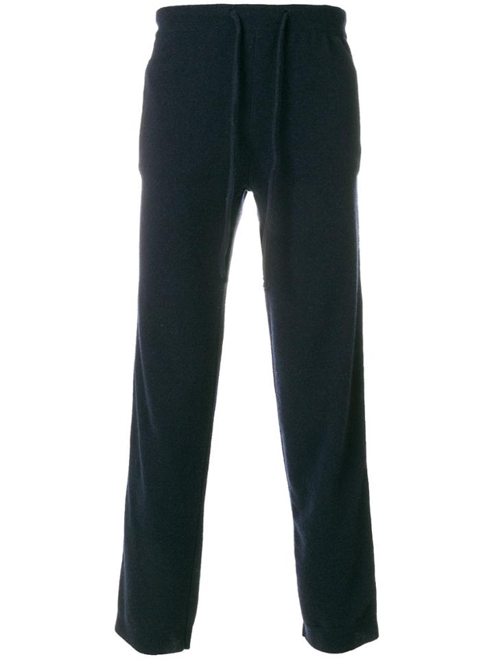 Laneus Embroidered Stripe Panel Track Pants - Blue