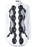 Dolce & Gabbana Lace Insert Shirt, Women's, Size: 40, White, Cotton/polyamide