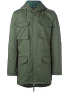 Daniele Alessandrini Hooded Military Coat, Men's, Size: 50, Green, Cotton/acrylic/other Fibers