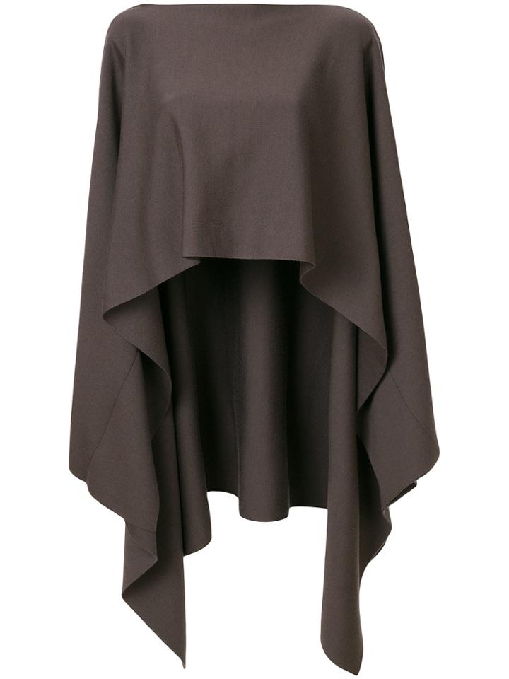 Jil Sander Asymmetric Poncho Pullover - Brown