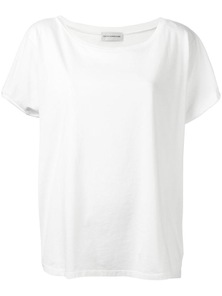 Faith Connexion Cropped Boxy T-shirt, Women's, Size: Medium, White, Cotton