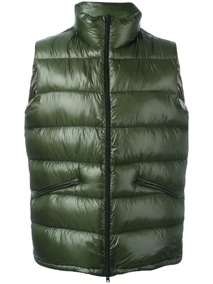 Herno Padded Gilet, Men's, Size: 52, Green, Feather Down/polyamide/spandex/elastane