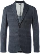 Giorgio Armani Textured Button Up Blazer, Men's, Size: 48, Blue, Viscose/cotton/polyamide/spandex/elastane
