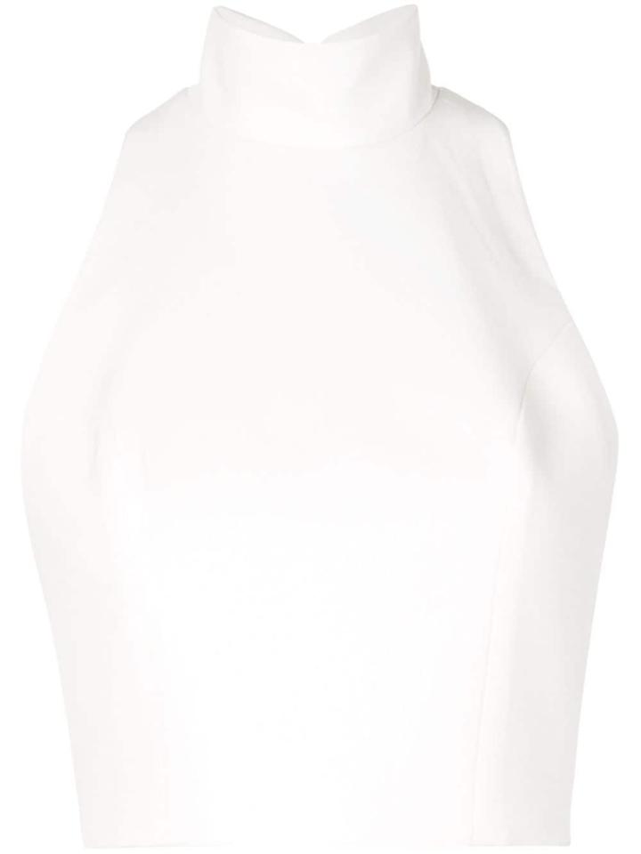 Azzi & Osta Ruffled Back Crop Top - White